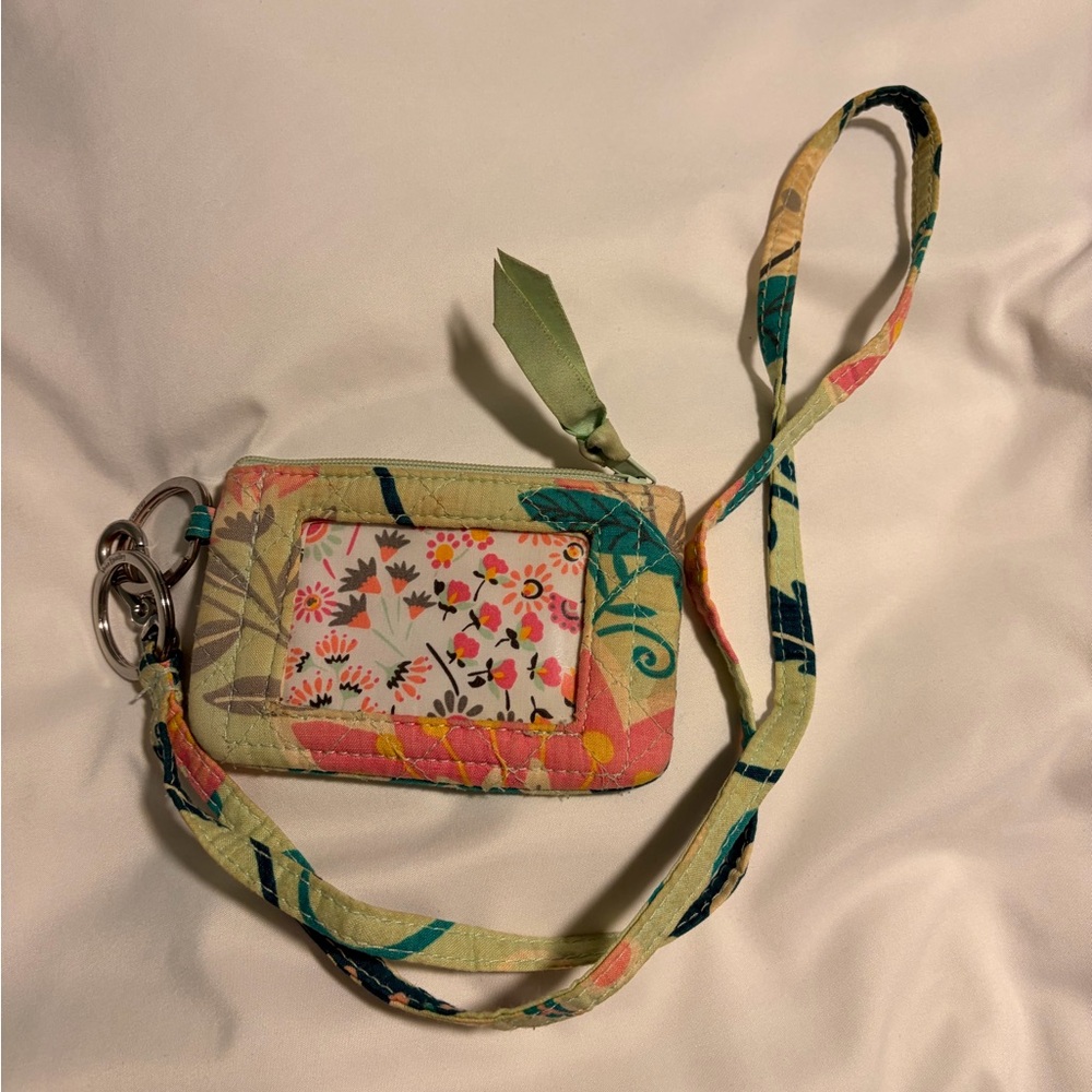 Vera Bradley Floral Wristlet Wallet, keychain, lanyard